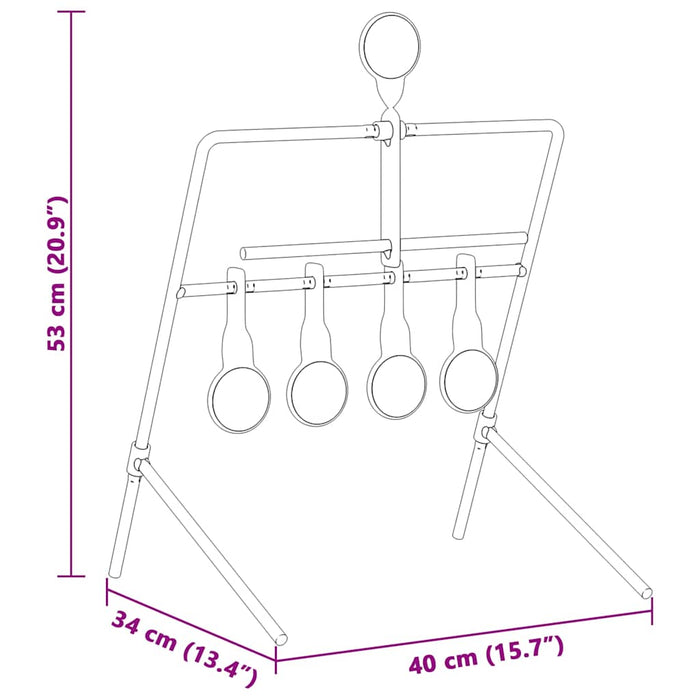 Bersaglio che si ripristina Nero 40 x 34 x 53 cm Acciaio 42013603