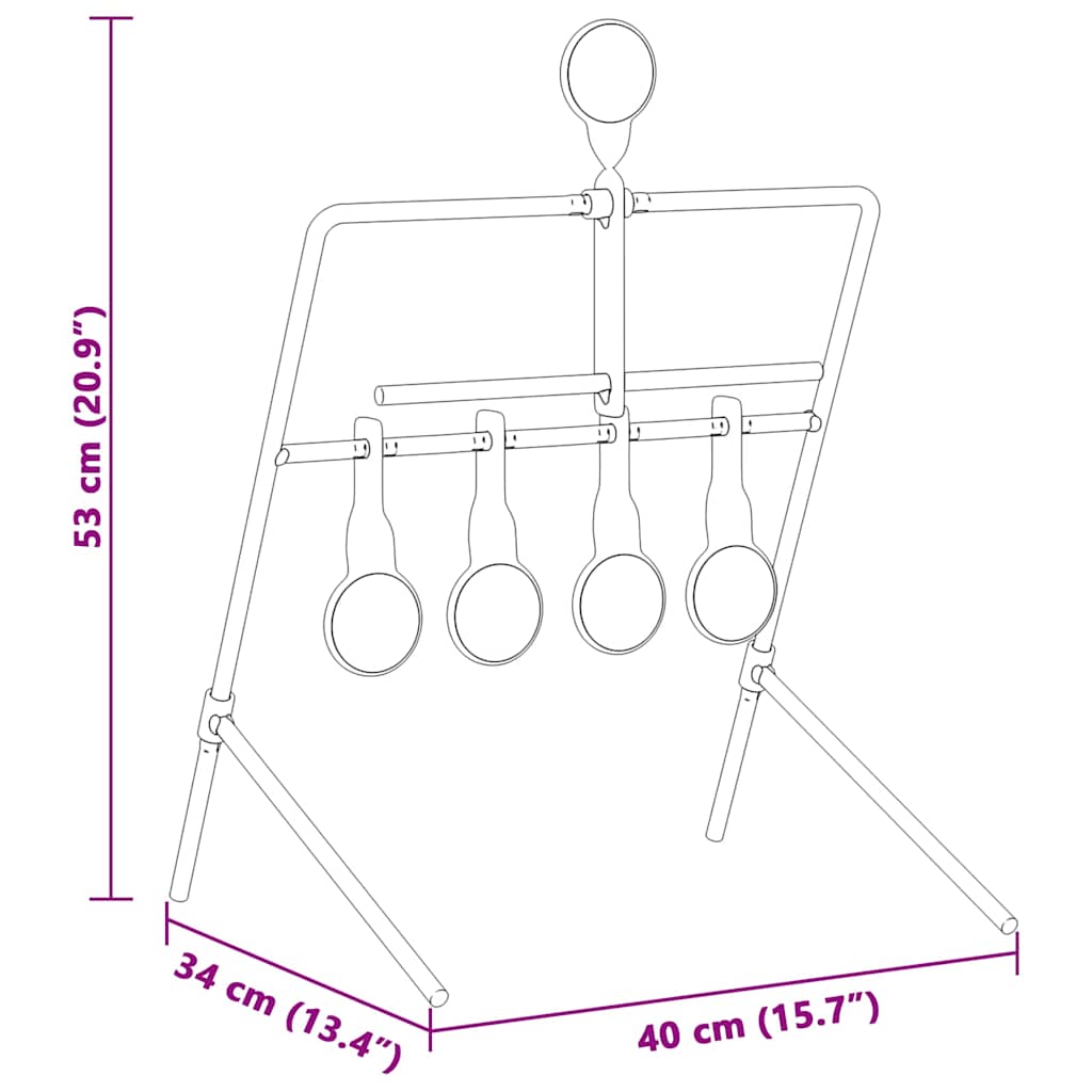 vidaXL Bersaglio che si ripristina Nero 40 x 34 x 53 cm Acciaio