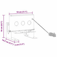 vidaXL Bersaglio da biathlon abbattibile a 3 fori con corda di ripristino
