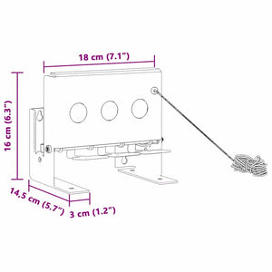 vidaXL Bersaglio da biathlon abbattibile a 3 fori con corda di ripristino