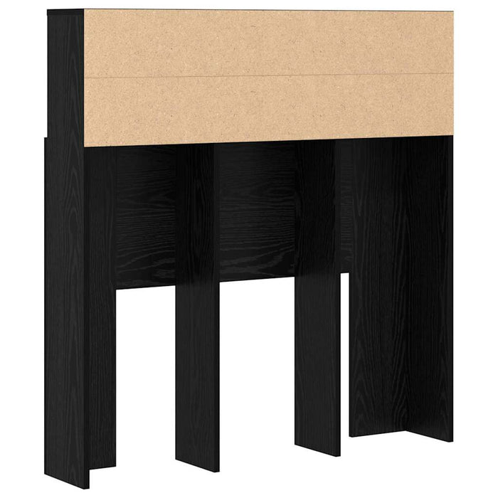 Testata del letto-Testiera con Contenitore Rovere Nero 100 x 19 x 103,5 cm