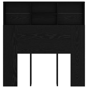 Testata del letto-Testiera con Contenitore Rovere Nero 100 x 19 x 103,5 cm