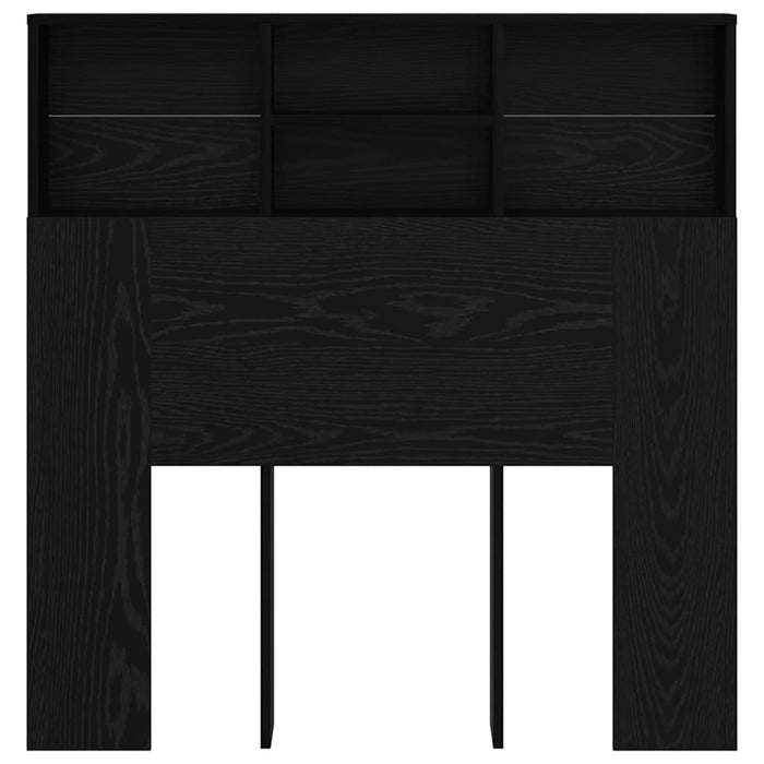 Testata del letto-Testiera con Contenitore Rovere Nero 100 x 19 x 103,5 cm