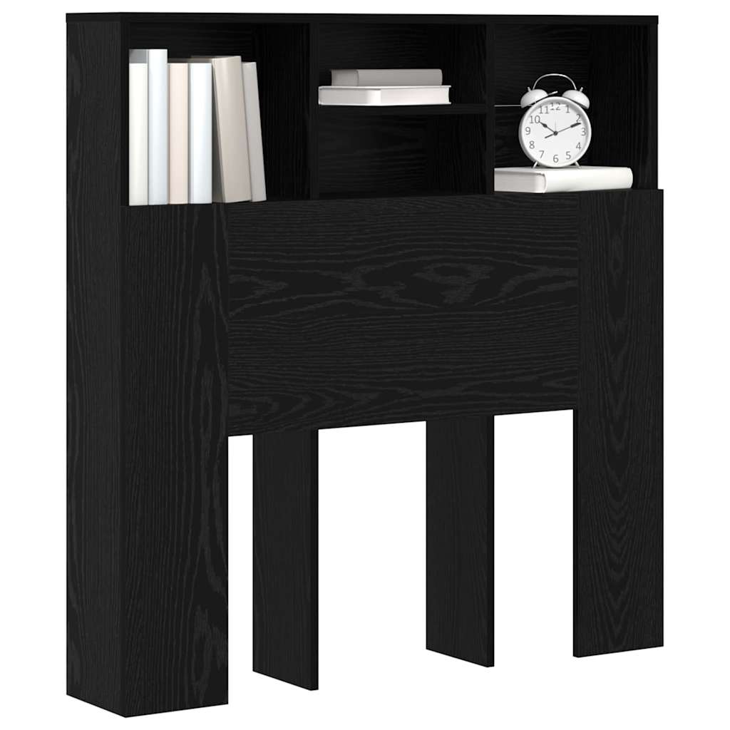 vidaXL Testata del letto con testiera Rovere nero Legno Ingenerizzato