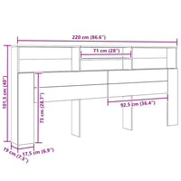 Testata del letto Rovere artigianale 220 x 19 x 101,5 cm 879448