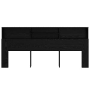 Testata del letto-Testiera con Contenitore Rovere Nero 220 x 19 x 101,5 cm