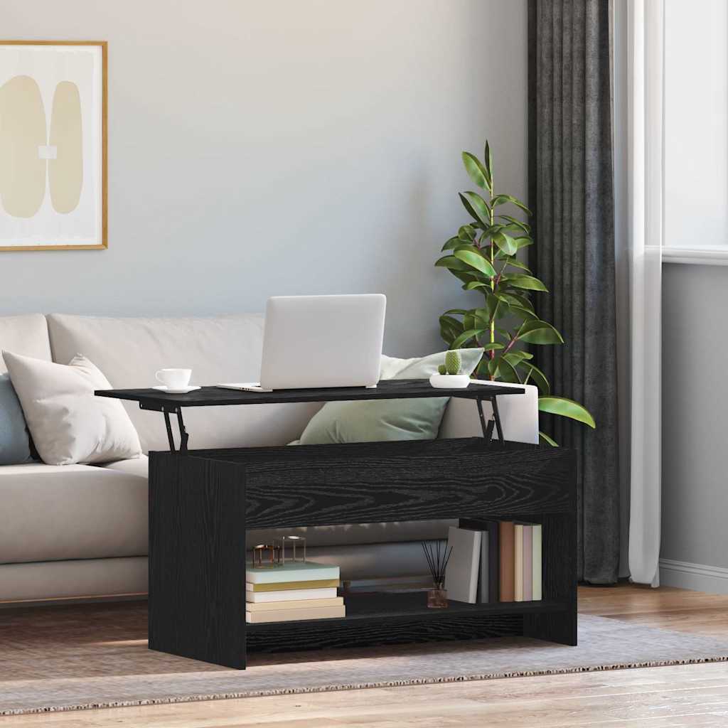 vidaXL Tavolino da salotto Rovere nero 102 x 50 x 52.5 cm