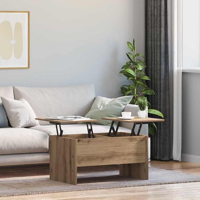 vidaXL Tavolino da salotto rovere artigianale 80 x 50,5 x 42,5 cm