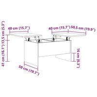 vidaXL Tavolino da salotto rovere artigianale 80 x 50,5 x 42,5 cm