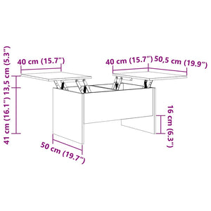 vidaXL Tavolino da salotto Rovere nero 80 x 50,5 x 42,5 cm