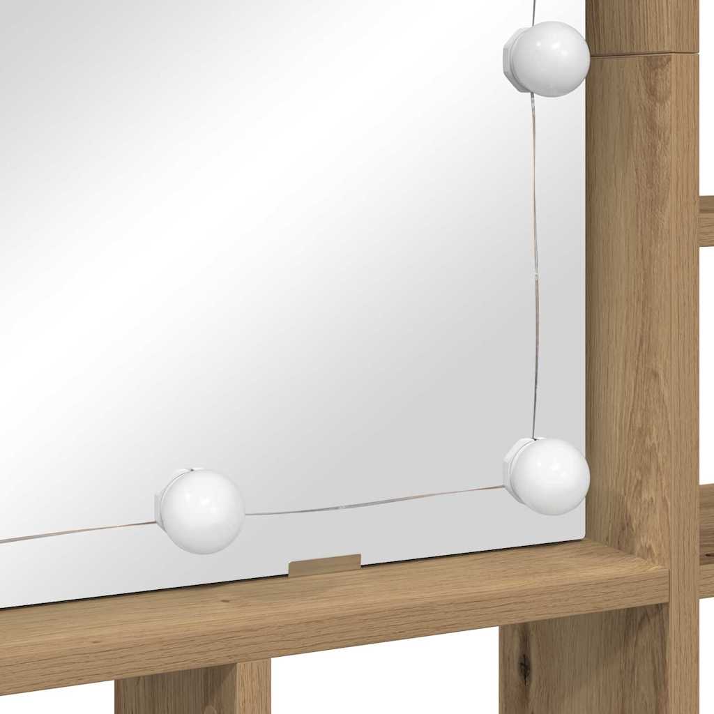 Mobiletto per specchio-Mensola con Specchio Rovere artigianale 91 x 15 x 76,5 cm