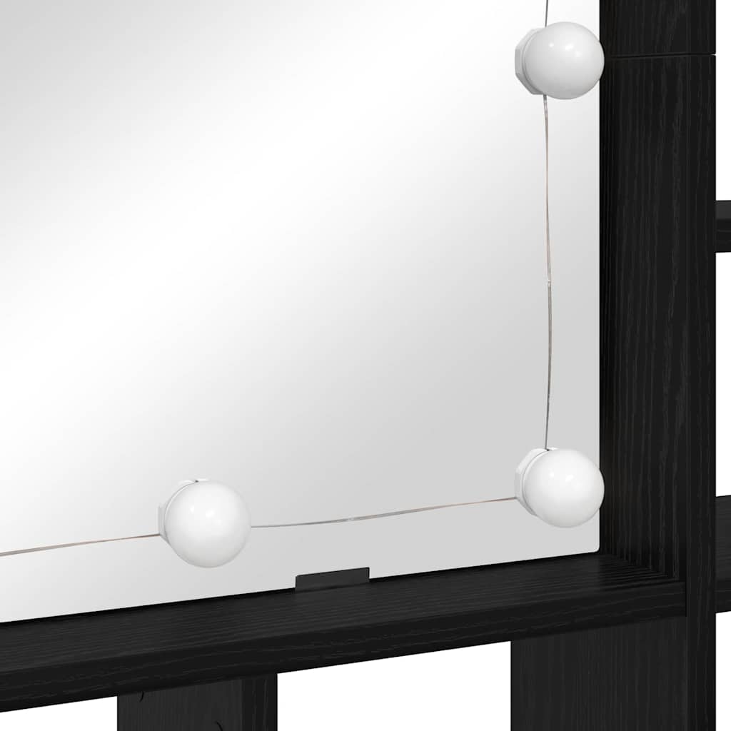 Mobiletto per specchio Rovere nero 91 x 15 x 76.5 cm 879458