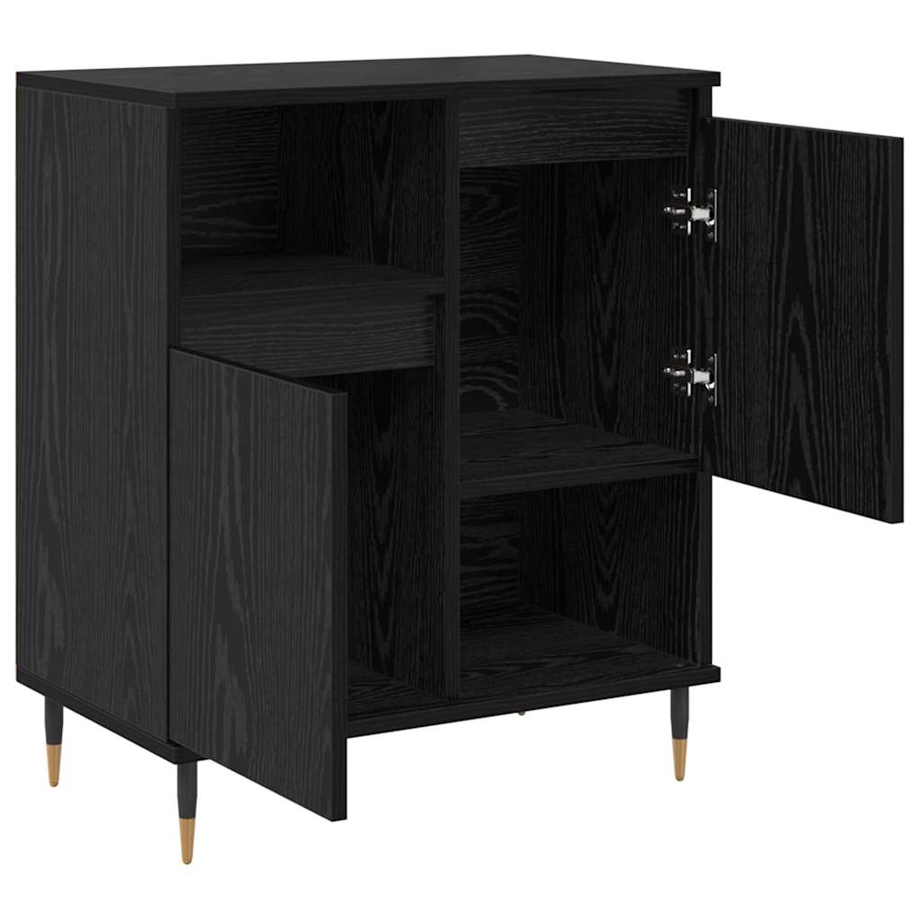 vidaXL Credenza Rovere nero 60 x 35 x 70 cm Legno multistrato