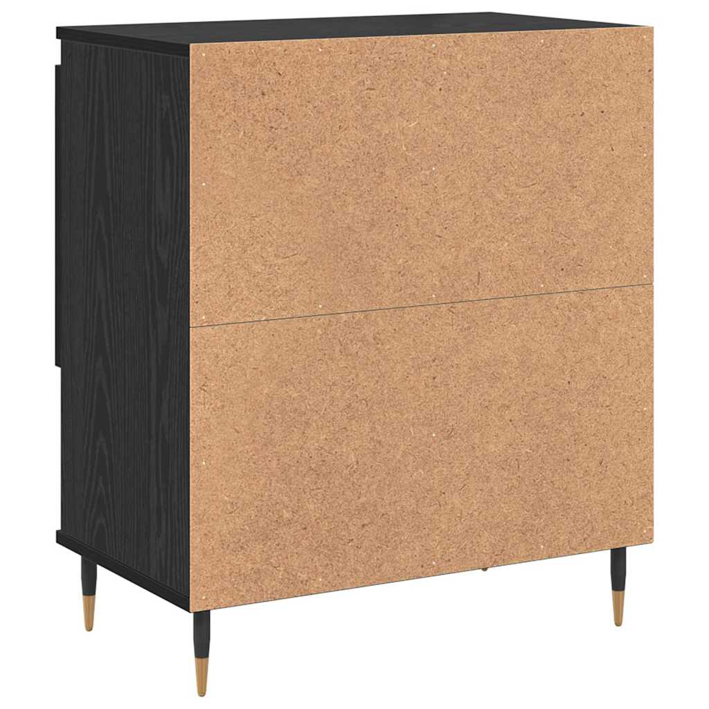 vidaXL Credenza Rovere nero 60 x 35 x 70 cm Legno multistrato