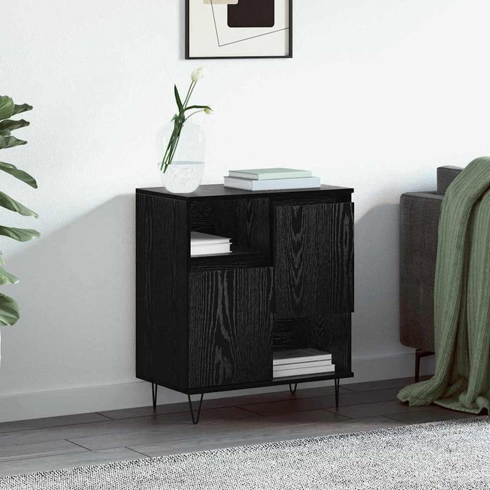 vidaXL Credenza Rovere nero 60 x 35 x 70 cm Legno multistrato