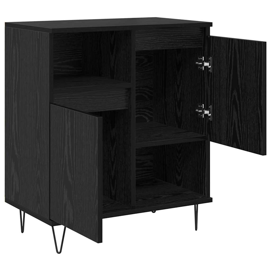 vidaXL Credenza Rovere nero 60 x 35 x 70 cm Legno multistrato