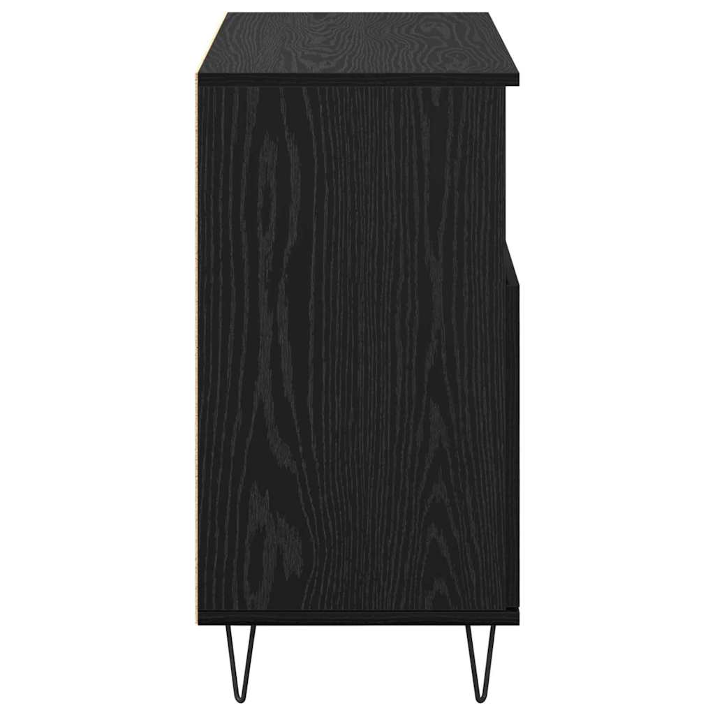 vidaXL Credenza Rovere nero 60 x 35 x 70 cm Legno multistrato