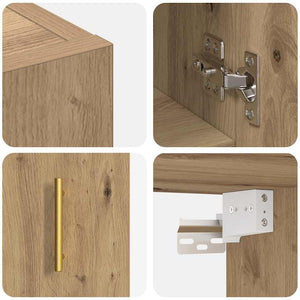 Armadietto a muro rovere artigianale 60 x 31 x 70 cm 879535