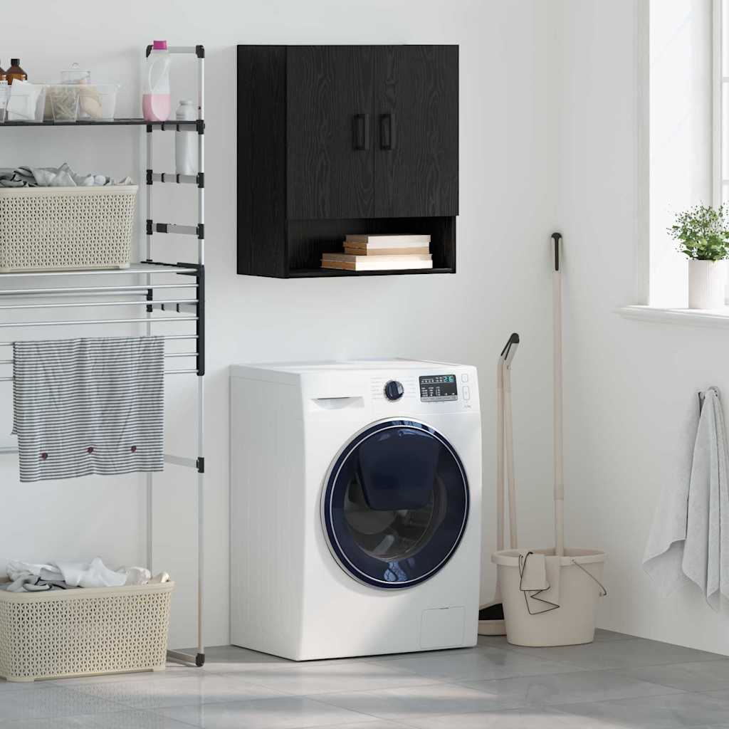 Armadietto a muro Rovere nero 60 x 31 x 70 cm Legno multistrato 879542