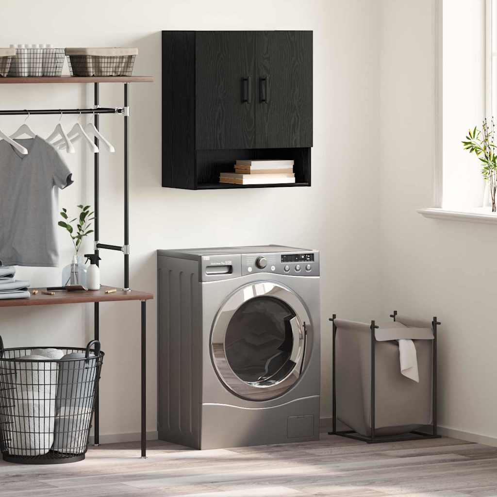 Armadietto a muro Rovere nero 60 x 31 x 70 cm Legno multistrato 879545