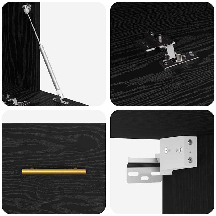 Armadietto a muro Rovere nero 80 x 36.5 x 35 cm 879557