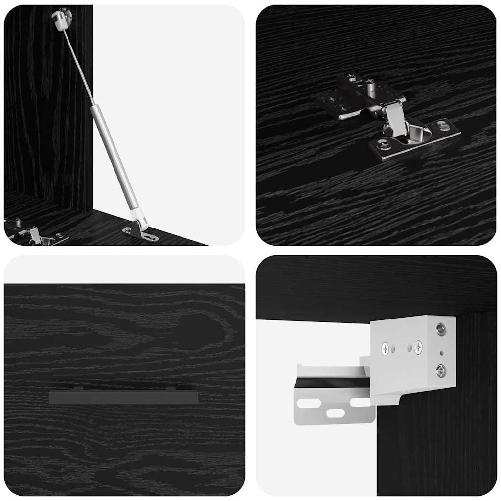 Armadietto a muro Rovere nero 80 x 36.5 x 35 cm 879560
