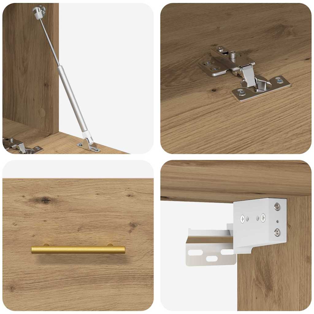 Armadietto a muro rovere artigianale 100 x 36.5 x 35 cm 879565