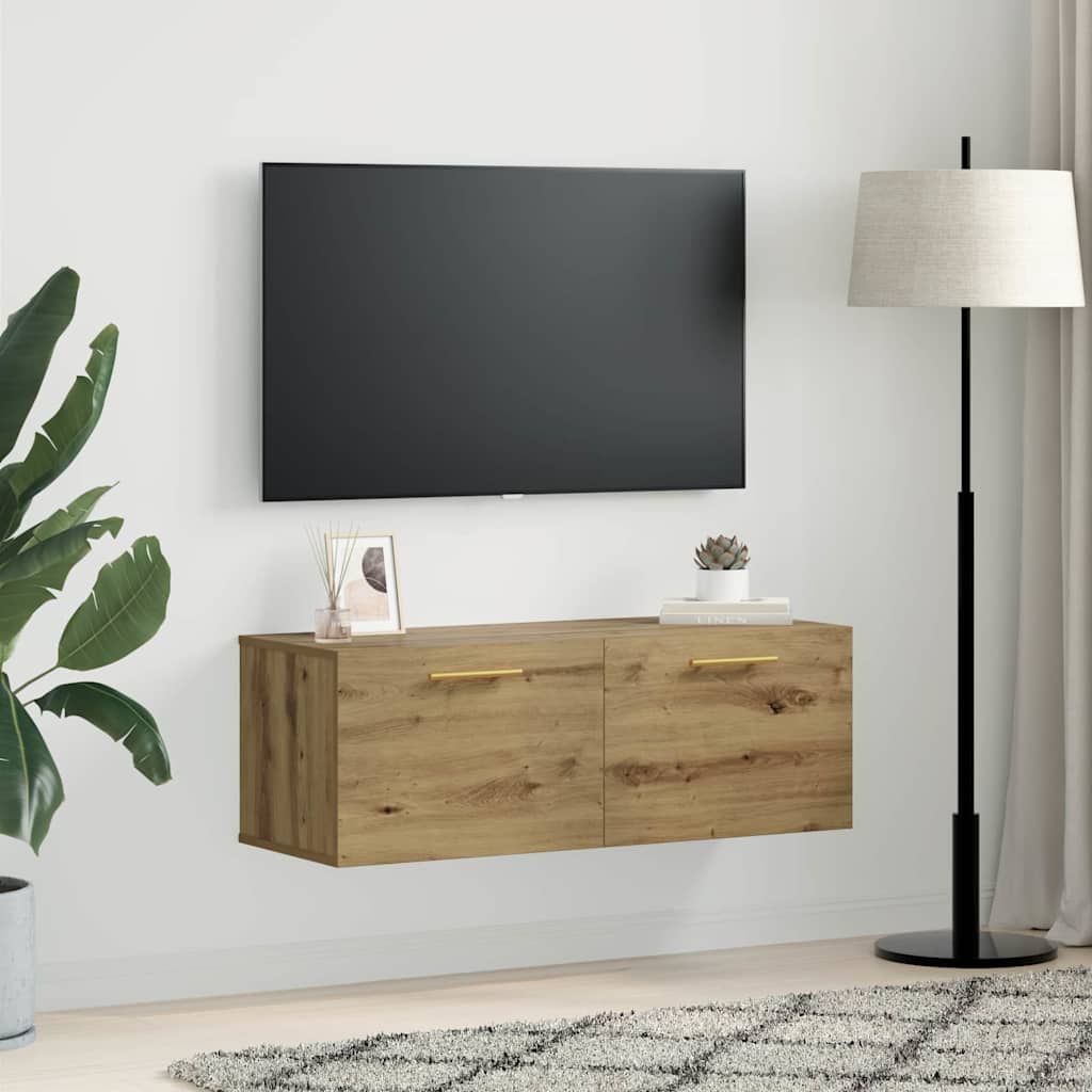 Armadietto a muro rovere artigianale 100 x 36.5 x 35 cm 879565