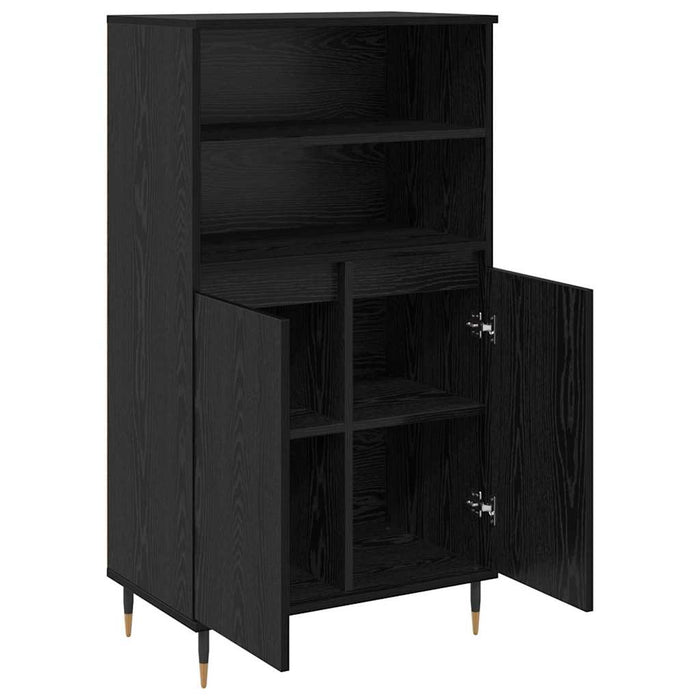 Credenza-Buffet-Armadio da cucina Nero 60 x 36 x 110 cm Legno multistrato 705500