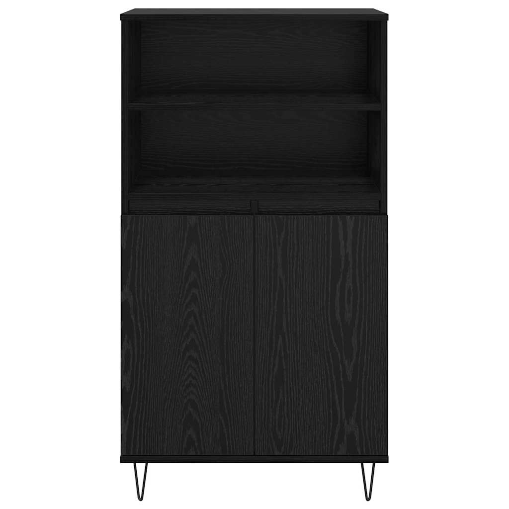 Credenza-Buffet-Armadio da cucina Nero 60 x 36 x 110 cm Legno multistrato 483662