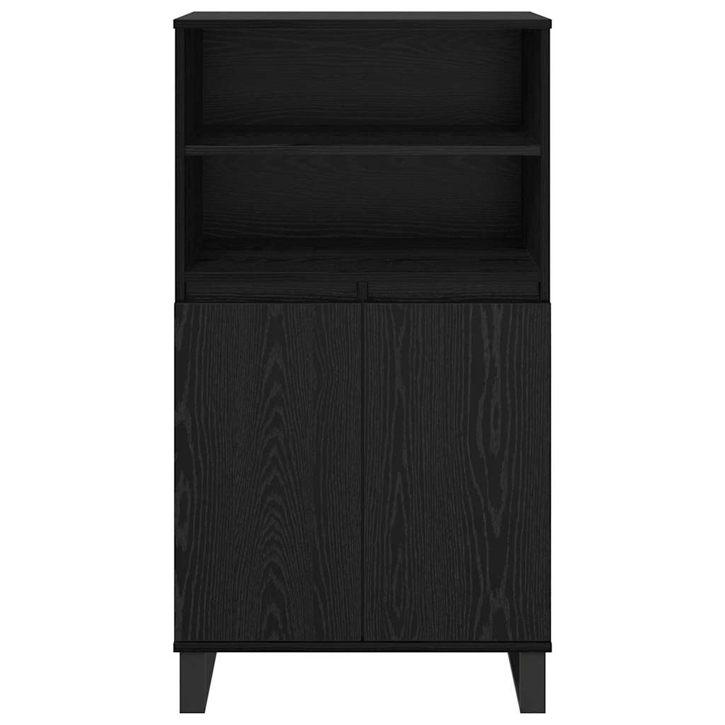 Credenza-Buffet-Armadio da cucina Nero 60 x 36 x 110 cm Legno multistrato 745694