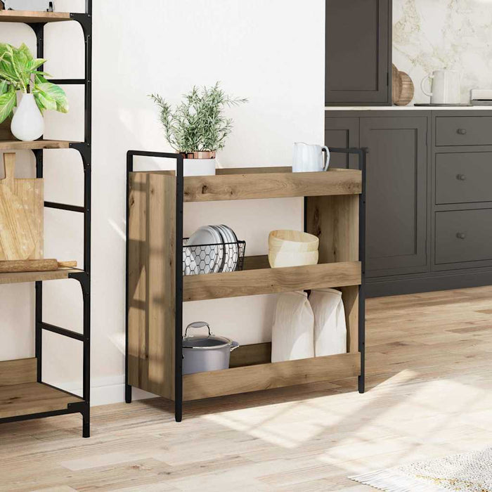 Carrello da Cucina rovere artigianale 70 x 30 x 82 cm 879625