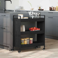 Carrello da Cucina Rovere nero 70 x 30 x 82 cm 879626