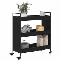 Carrello da Cucina Rovere nero 70 x 30 x 82 cm 879626
