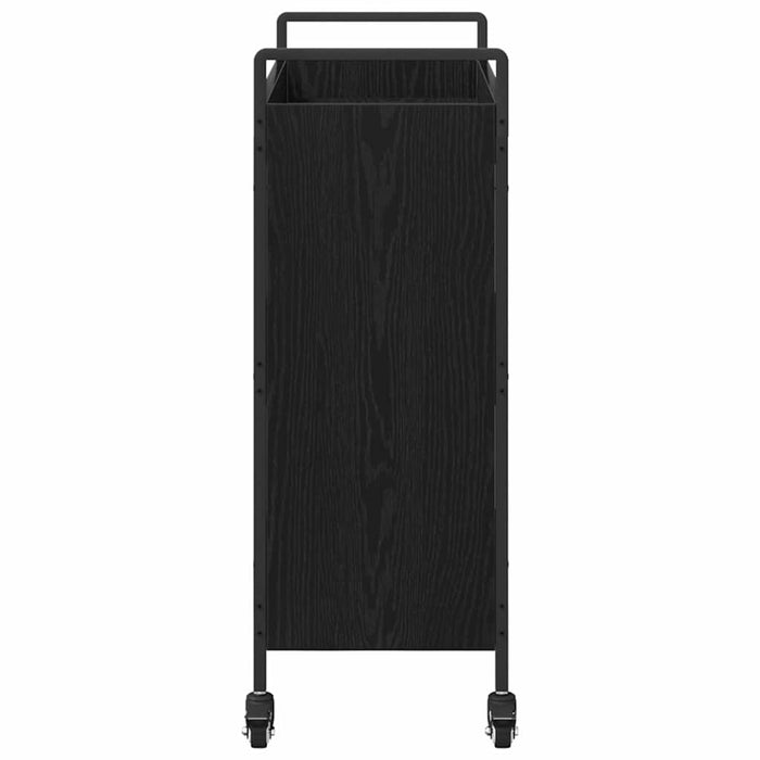 Carrello da Cucina-Scaffale per Cucina Rovere Nero 70 x 30 x 82 cm