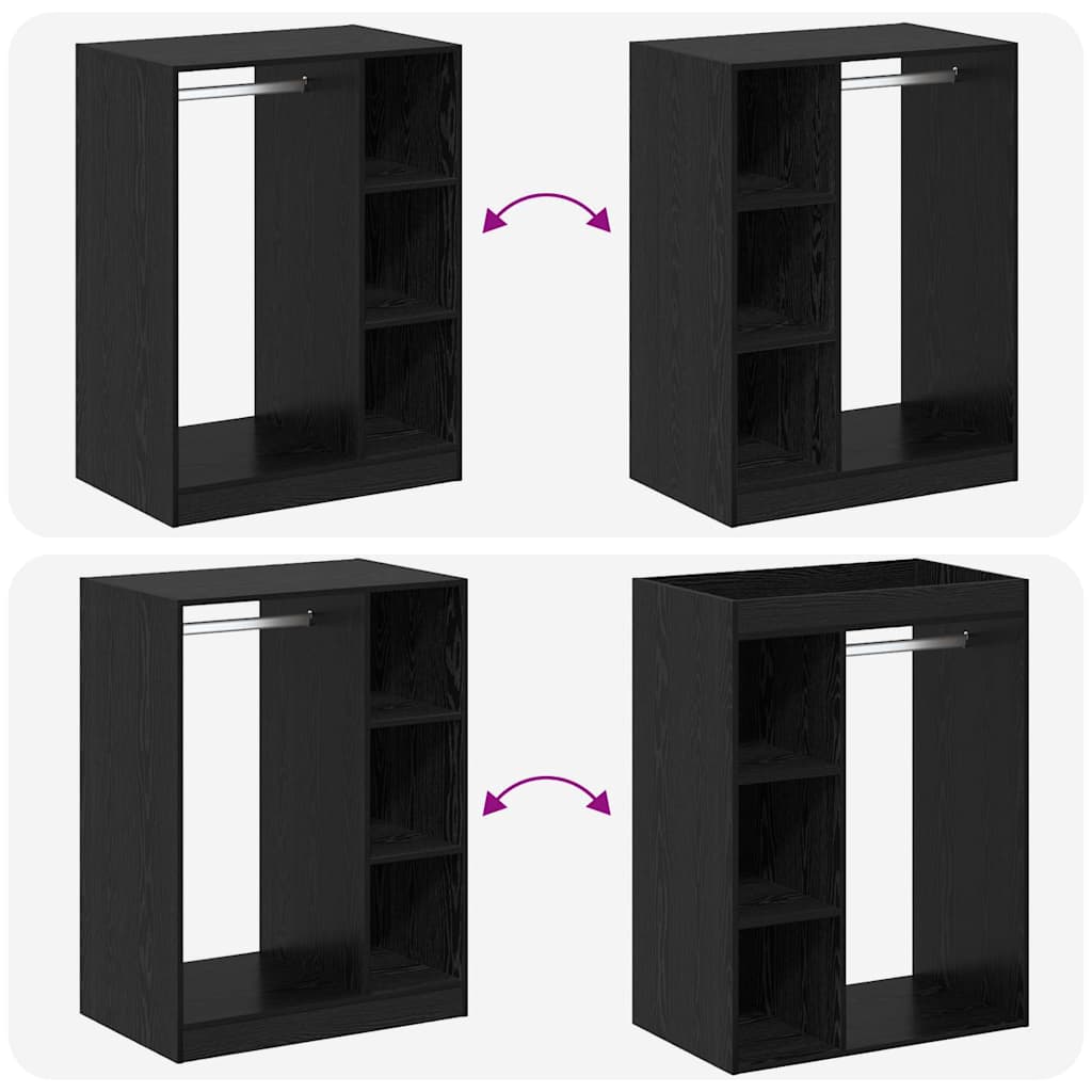 Guardaroba Rovere nero 77 x 48 x 102 cm Legno multistrato 879644