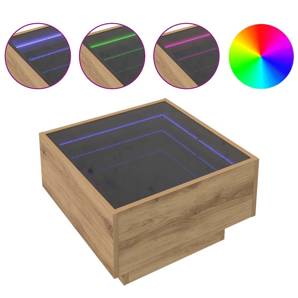 Tavolino da salotto rovere artigianale 50 x 50 x 30 cm 879660