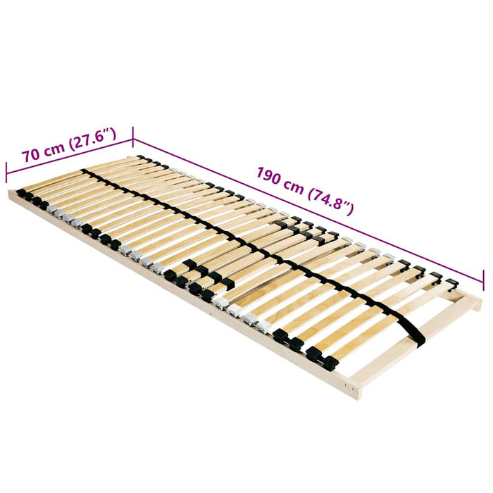 vidaXL Base a doghe Marrone 70 x 190 cm Legno massello di faggio