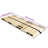 vidaXL Base a doghe Marrone 120 x 190 cm Legno massello di faggio