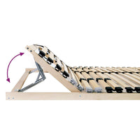 vidaXL Base a doghe Marrone 90 x 190 cm Legno massello di faggio