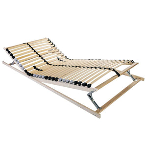 vidaXL Base a doghe Marrone 140 x 190 cm Legno massello di faggio