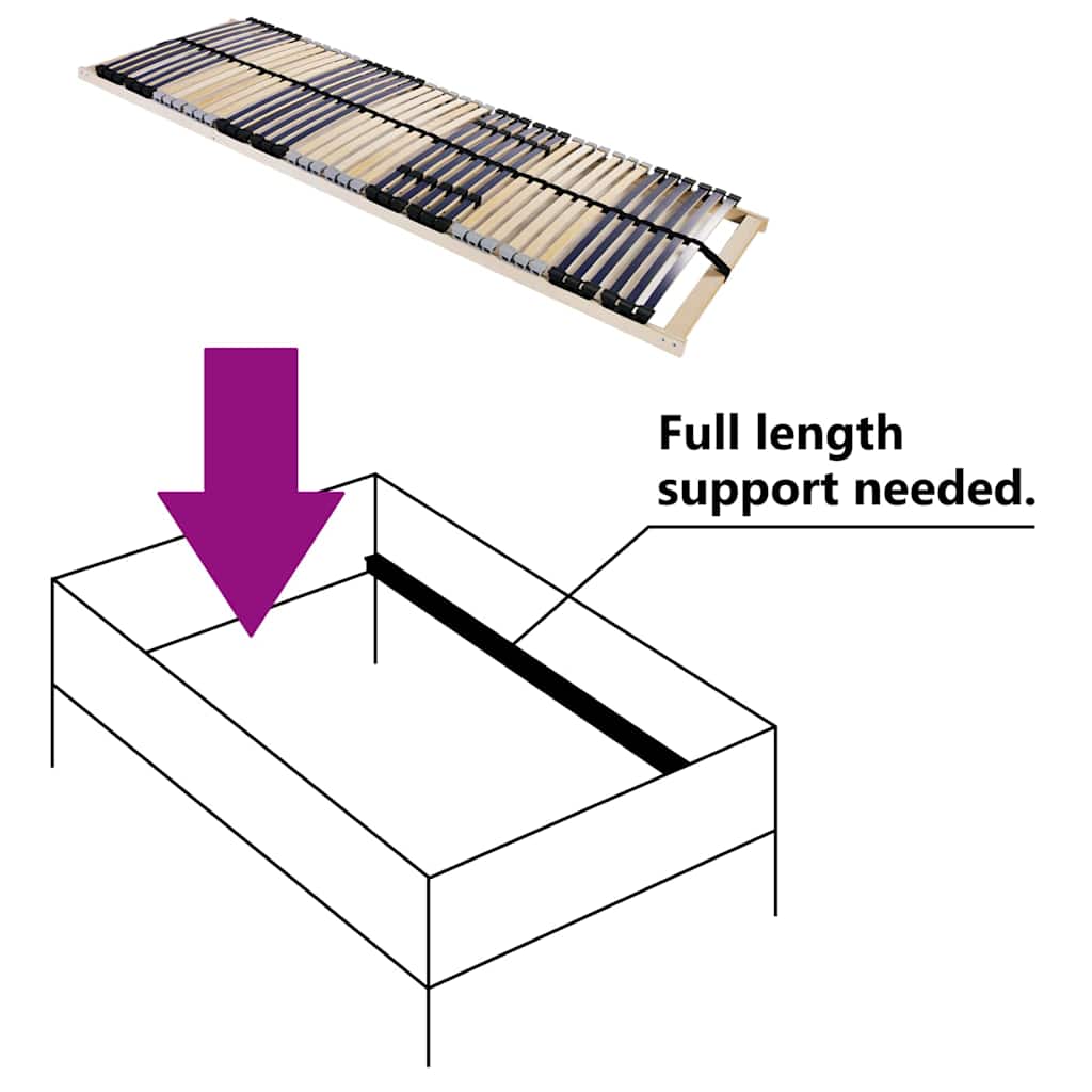 vidaXL Base a doghe Marrone 80 x 190 cm Legno massello di faggio