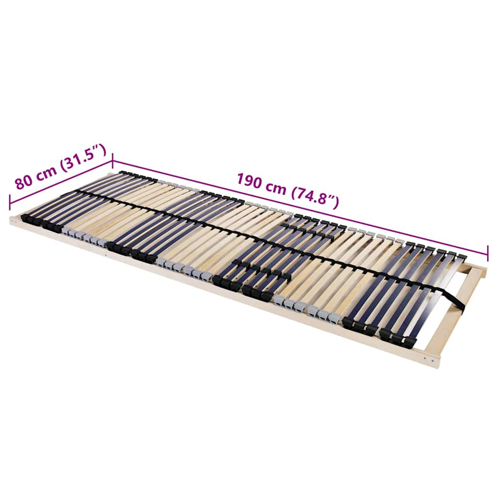 vidaXL Base a doghe Marrone 80 x 190 cm Legno massello di faggio