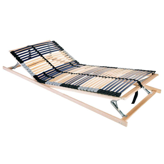 vidaXL Base a doghe Marrone 90 x 190 cm Legno massello di faggio