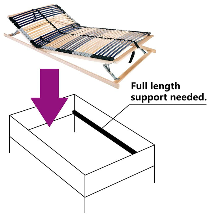 vidaXL Base a doghe Marrone 120 x 190 cm Legno massello di faggio