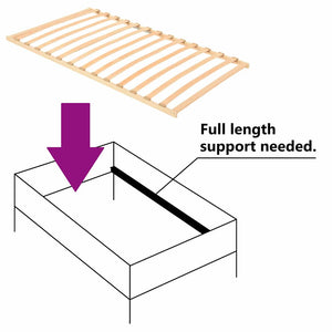 vidaXL Base a doghe Marrone 100 x 190 cm Legno massello di faggio