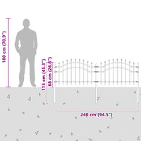 Recinzione per Giardino Grigio 115 cm 42003958