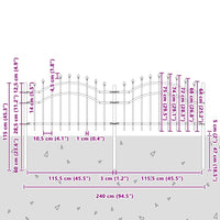 Recinzione per Giardino Grigio 115 cm 42003958