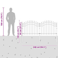 Recinzione per Giardino Grigio 140 cm 42003959