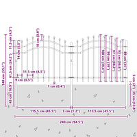 Recinzione per Giardino Grigio 140 cm 42003959